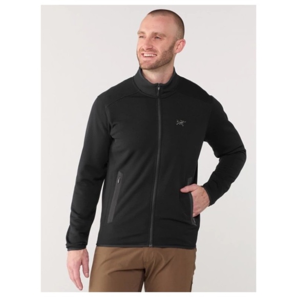 Arcteryx  Kyanite Black Full Zip Fleece Quilted Trail Jacket Pockets, Size L - Picture 1 of 13